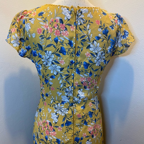 City Studio Yellow Floral Short Sleeve Maxi Dress - Picture 8 of 11